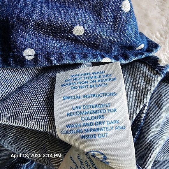 Boden Sz 6L Jean Pearl Button Roll Tab Long Sleeve T Shirt Dress Pockets No Belt - Picture 7 of 11